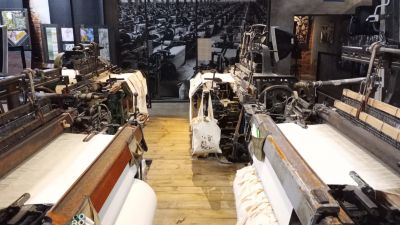 Vävfabriksmuseum - Muzeum Fabryki - på Manufaktura-området.